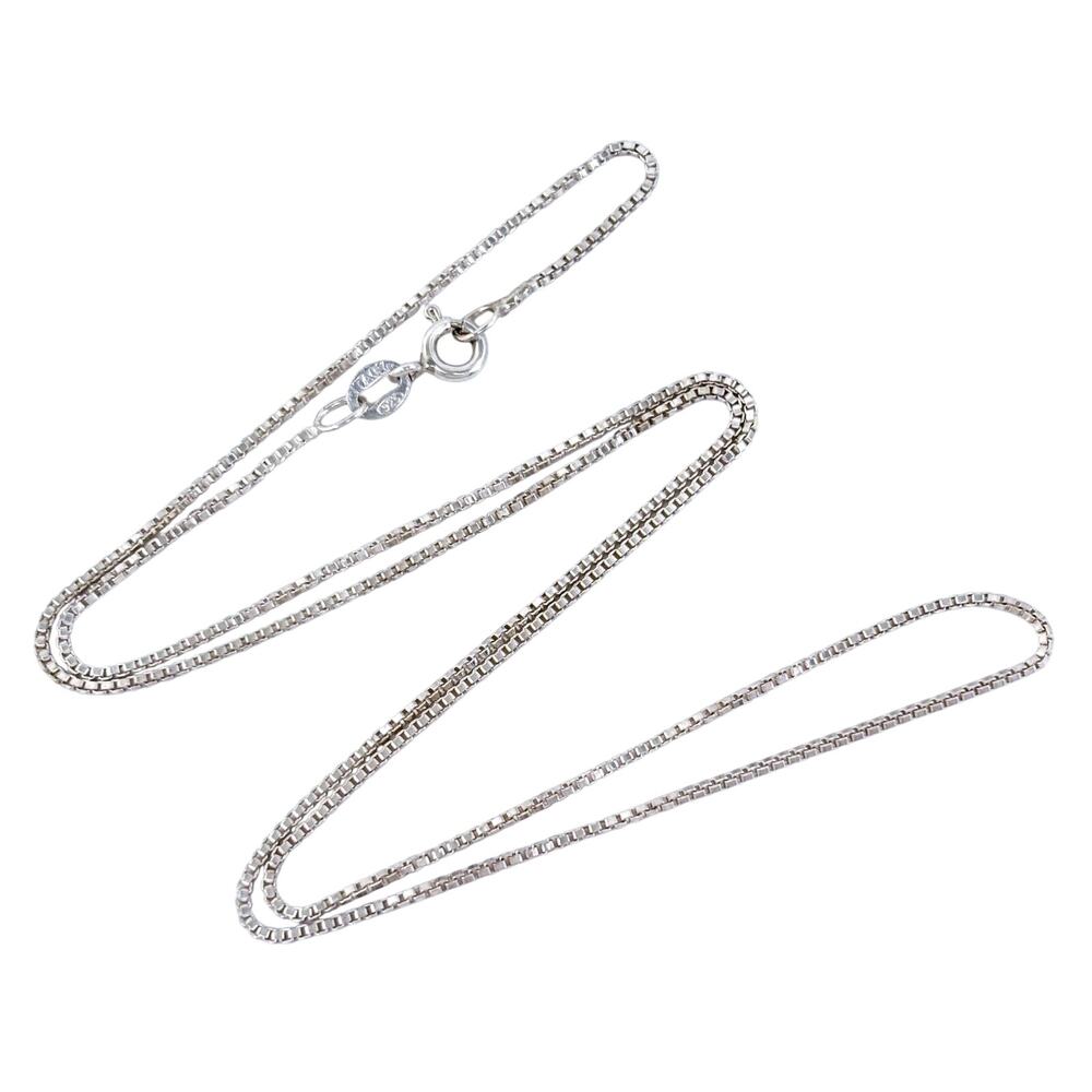 Vintage Italy Sterling Silver 925 Box Chain Necklace 18.25"